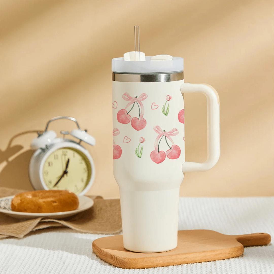 Personalize Bows & Berries Dream Tumbler - Memories InsiteBERRY BOW TUMBLER WITHOUT CHARMS -(WHITE)